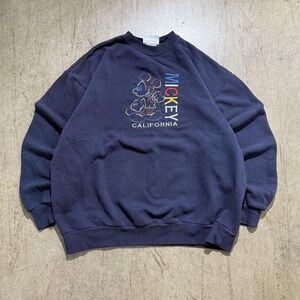Vintage Sherry Sweatshirt Mens XL Blue Crewneck Fleece Mickey California Graphic